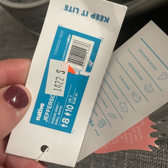 Native water shoes gray size 10 - Picture 7 of 9